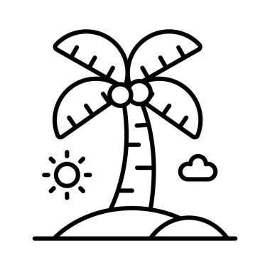 Modern tarzda güzel palmiye ağacı vektörü, web, mobil uygulamalar ve tüm sunum projelerinde kullanılması kolay