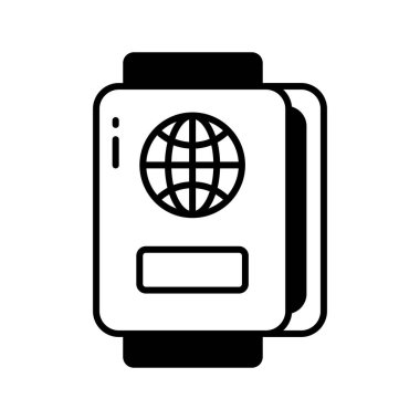 Pasaportun modaya uygun olarak dikkatlice hazırlanmış vektör tasarımı, kullanması kolay premium simgesi