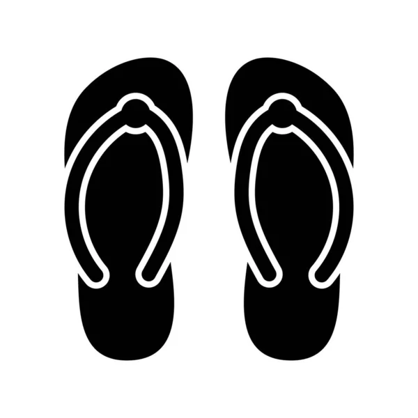 Eine Ikone Der Flip Flops Modernen Stil Isoliert Auf Weißem — Stockvektor