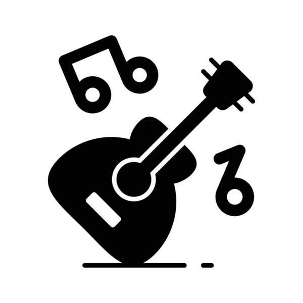 Струнний Музичний Інструмент Векторний Дизайн Преміальна Ікона Гітари Сучасному Стилі — стоковий вектор