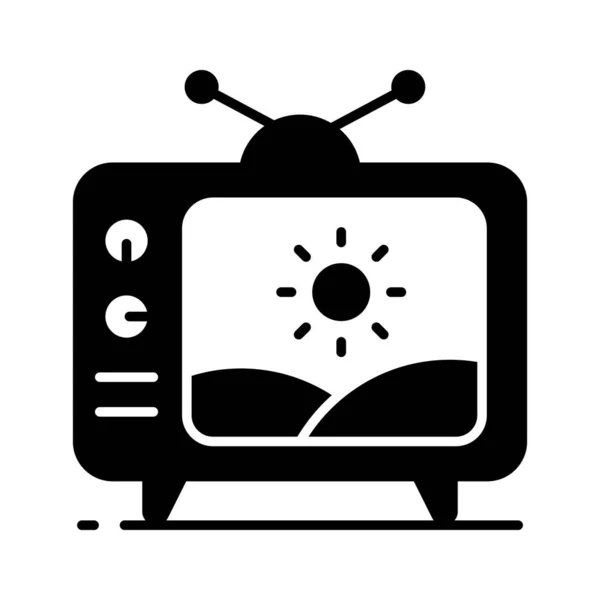 Une Icône Étonnante Télévision Rétro Dans Style Moderne Design Icône — Image vectorielle
