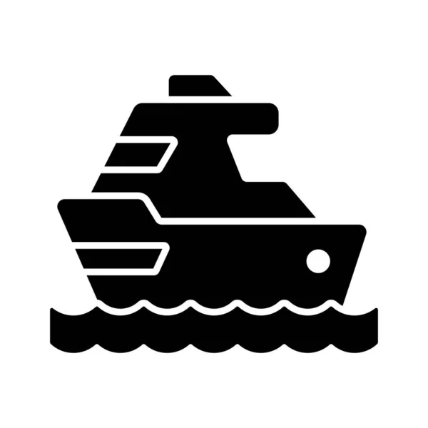 Моторная Яхта Векторный Дизайн Лодка Морских Путешествий Икона Роскошный Корабль — стоковый вектор