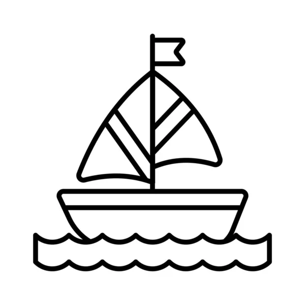 Ένα Εικονίδιο Ιστιοφόρου Αντιπροσωπεύει Ένα Σκάφος Που Προωθείται Από Τον — Διανυσματικό Αρχείο
