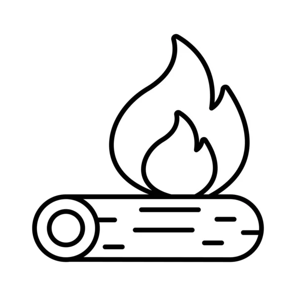 Campfire Burning Bonfire Wood Log Fire Flame Editable Design — Stock Vector
