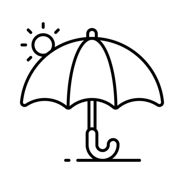 Icono Paraguas Representa Protección Contra Lluvia Sol Vector Moderno Sombra — Vector de stock