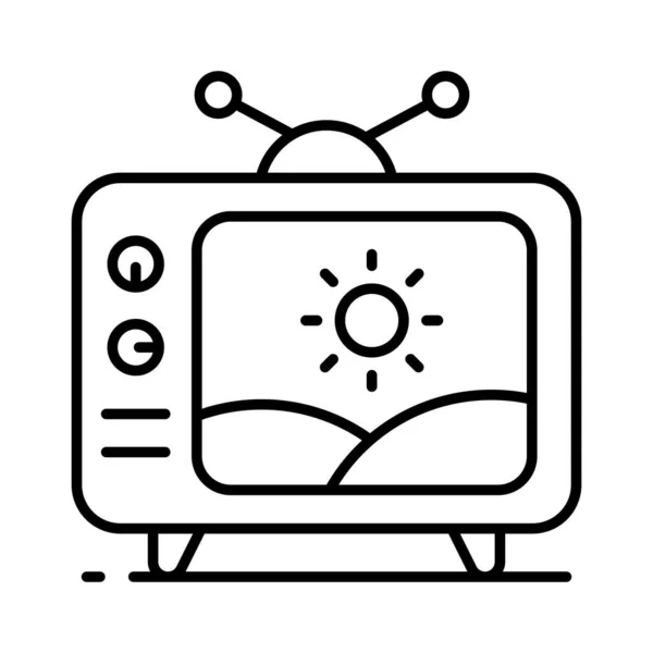 現代的なスタイルでレトロなテレビの素晴らしいアイコン ヴィンテージテレビのアイコンのデザイン — ストックベクタ