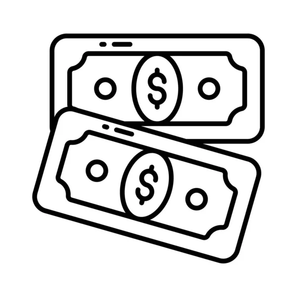 Modern Tarzda Bir Kağıt Para Ikonu Banknotların Iyi Tasarlanmış Vektörü — Stok Vektör