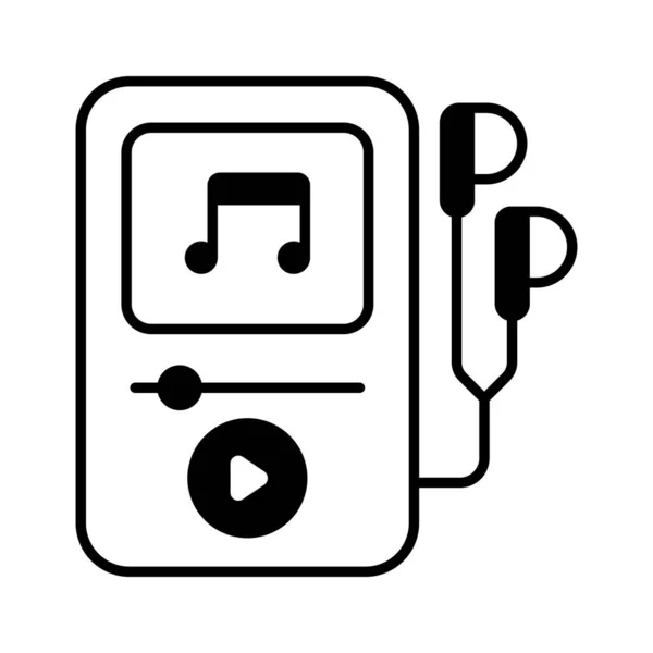 Modern Tarzda Müzik Çalar Simgesi Mp3 Oynatıcının Düzenlenebilir Bir Vektörü — Stok Vektör