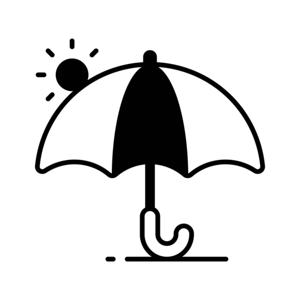 Icono Paraguas Representa Protección Contra Lluvia Sol Vector Moderno Sombra — Vector de stock