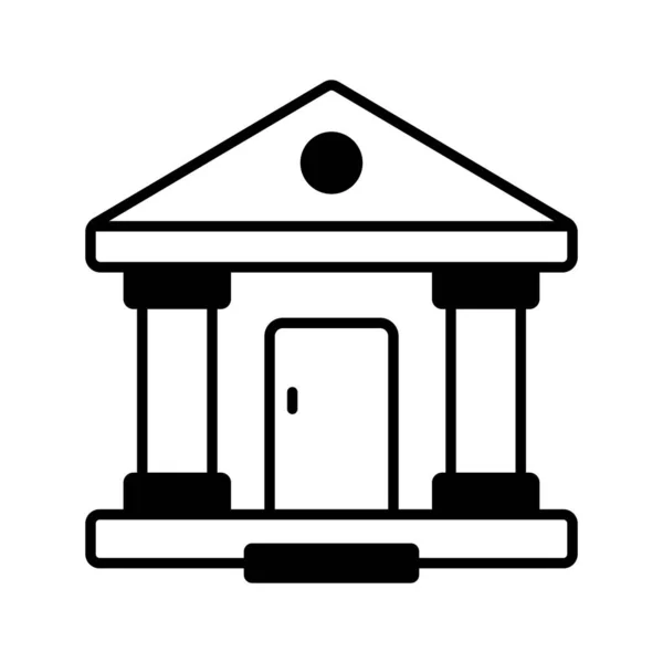 Eine Ikone Des Bankgebäudes Modernen Stil Einfach Bedienender Vektor Hochwertiges — Stockvektor