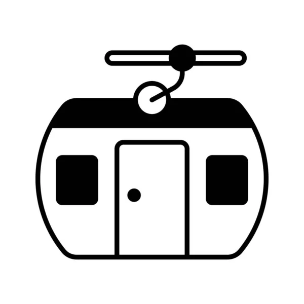 Cable Car Vector Denoting Transportation Uses Cables Pull Tram Vehicles — Stock Vector