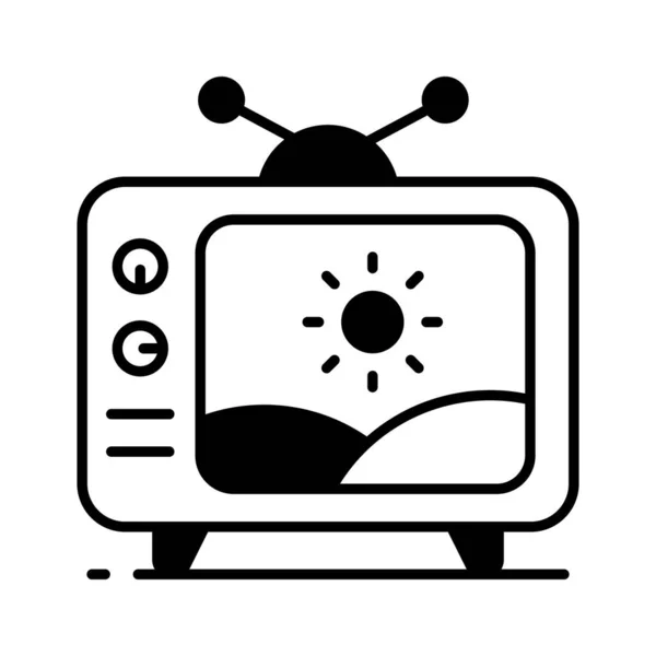 Une Icône Étonnante Télévision Rétro Dans Style Moderne Design Icône — Image vectorielle
