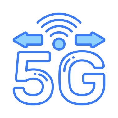 5G teknoloji sinyallerinin güzel dizayn edilmiş vektörü modada, premium simgede