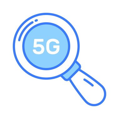 5G ağ teknolojisi arama vektörü, premium simgesi kullanıma hazır