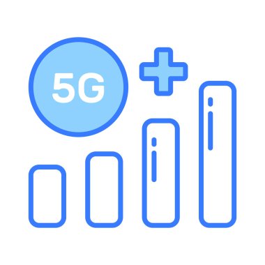 5G teknoloji sinyallerinin güzel dizayn edilmiş vektörü modada, premium simgede