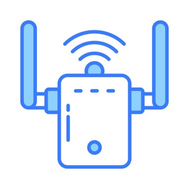 Moda tarzında bir wifi modem simgesi, modayı modayla yönlendiren internet vektörü