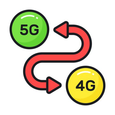 5G teknoloji güncelleme vektör tasarımı modern tarzda, simge kullanımı kolay