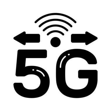 5G teknoloji sinyallerinin güzel dizayn edilmiş vektörü modada, premium simgede