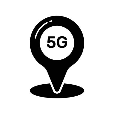 5G ağlı konum iğnesi 5G ağ konumunun konsept vektörünü gösteriyor