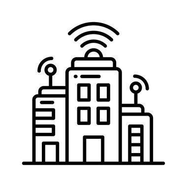 Bu yaratıcı tasarlanmış akıllı şehir simgesini modada 5G teknoloji vektörüyle yakalayın