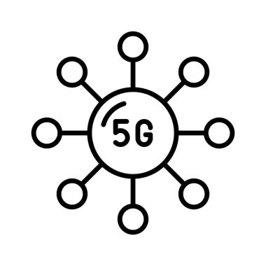 Bu yaratıcı olarak tasarlanmış 5G ağ bağlantı simgesini modayla, 5G teknoloji vektörü