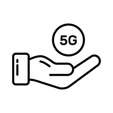 5G teknolojisinin bu güzel vektörünü modern tarzda işaretleyin, simge kullanmaya hazır