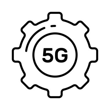 5G ağ ayarı konsept simgesi içerisindeki 5G metin