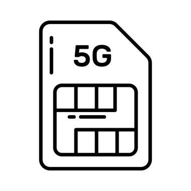 5G teknolojisi sim kart vektör tasarımı modern stilde, kullanımı kolay