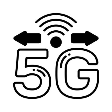 5G teknoloji sinyallerinin güzel dizayn edilmiş vektörü modada, premium simgede