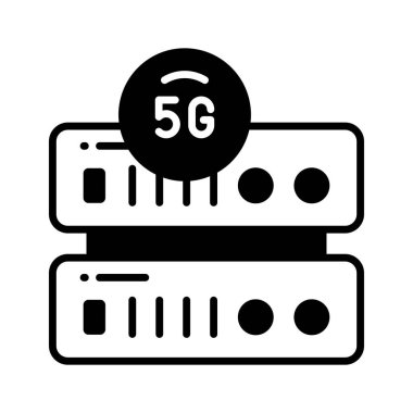 5G Ağ Sunucusu simgesi Modern Biçim, 5G teknoloji vektörü