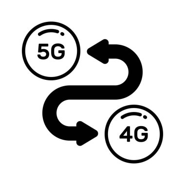 5G teknoloji güncelleme vektör tasarımı modern tarzda, simge kullanımı kolay