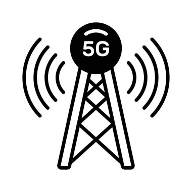 5G sinyal kulesi tasarımı modern tarzda, simge kullanımı kolay