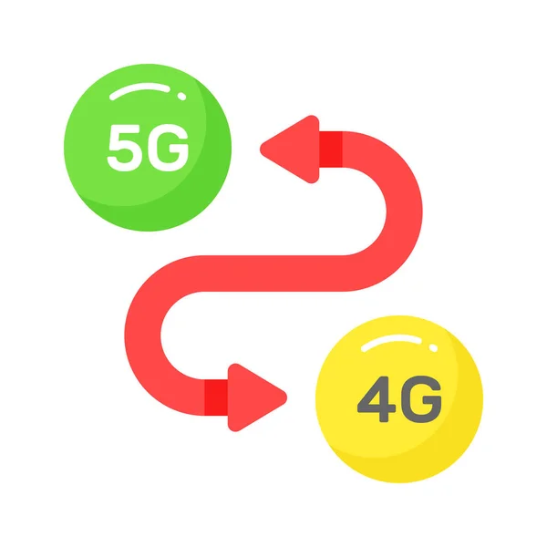 5G技术以现代风格更新矢量设计 易于使用图标 — 图库矢量图片