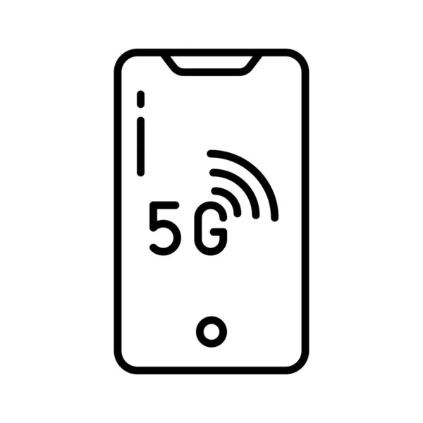 一个具有5G网络技术的时髦风格的智能手机图标 准备使用矢量 — 图库矢量图片