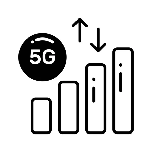 漂亮设计的5G技术信号矢量 时尚风格 高档图标 — 图库矢量图片