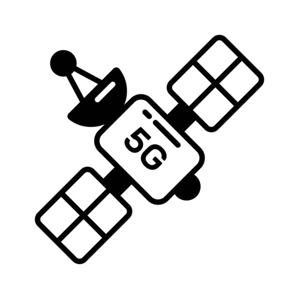 Space Satellit Vektor Design Isolerad Vit Bakgrund Nätverk Teknik Ikon — Stock vektor