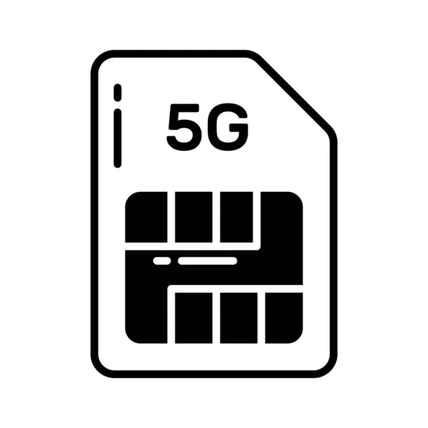 5G技術のSimカードベクトルのデザインは 現代的なスタイルで アイコンを使用しやすい — ストックベクタ
