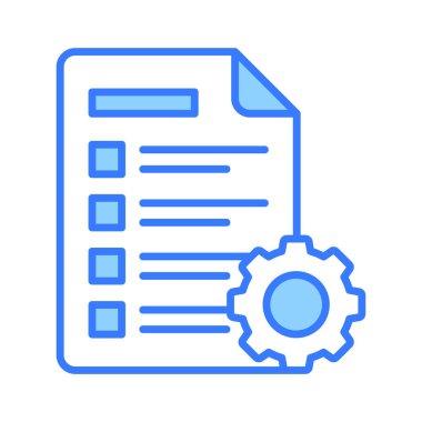 Liste ayarlarının sayfa belirleme vektör tasarımına sahip dişli, düzenlenebilir simge