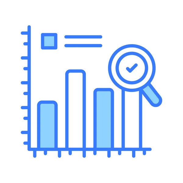 Bar Diagram Med Luplampe Angiver Vektor Forretningsanalyse Trendy Stil – Stock-vektor