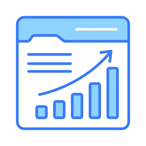 Növekedési Diagram Weblapon Amely Divatos Stílusban Mutatja Webanalitika Vektortervezését — Stock Vector