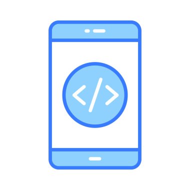 Modern stilde mobil kodlamanın simgesi, kullanımı kolay