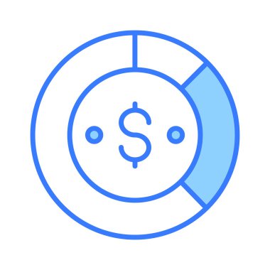 Turta grafiğiyle dolar işareti, finansal grafiğin konsept simgesi, iş grafiği vektörü