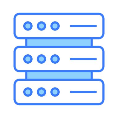 Veri sunucusunun özenle hazırlanmış vektörü, sunucu raf simgesi modada