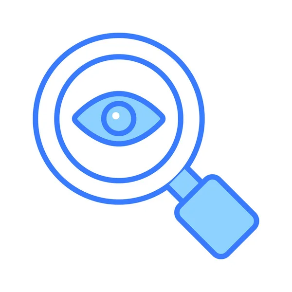 Ein Auge Unter Der Lupe Zeigt Konzept Ikone Der Überwachung — Stockvektor
