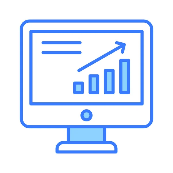 Gráfico Dados Tela Lcd Mostrando Vetor Análise Mercado Estilo Moderno — Vetor de Stock