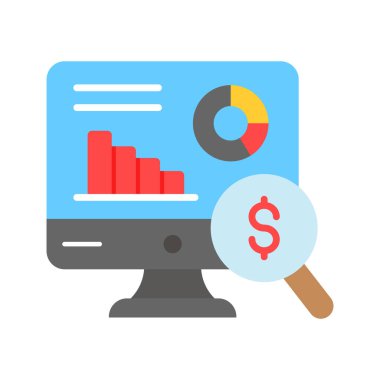 Beyaz arka planda izole edilmiş modern tarzda inanılmaz bir mali denetim simgesi