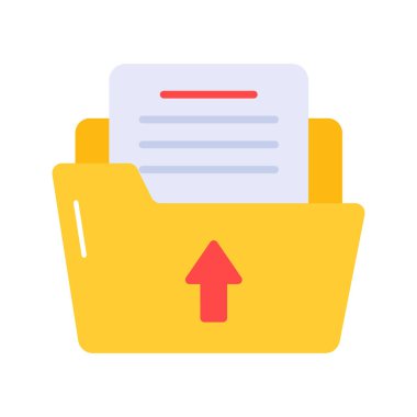 Beyaz arkaplanda izole edilmiş, düzenlenebilir bir dosya yükleme simgesi