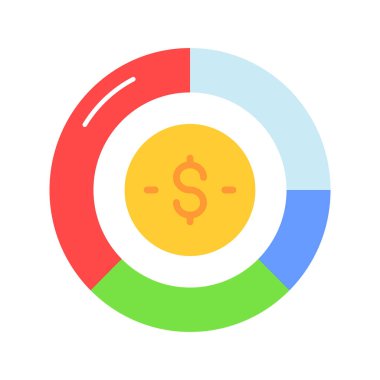 Finansal grafiğin düzenlenebilir biçimdeki vektörünü gösteren bir dolar grafiği.