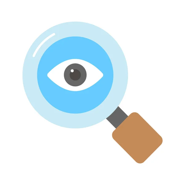 Ein Auge Unter Der Lupe Zeigt Konzept Ikone Der Überwachung — Stockvektor