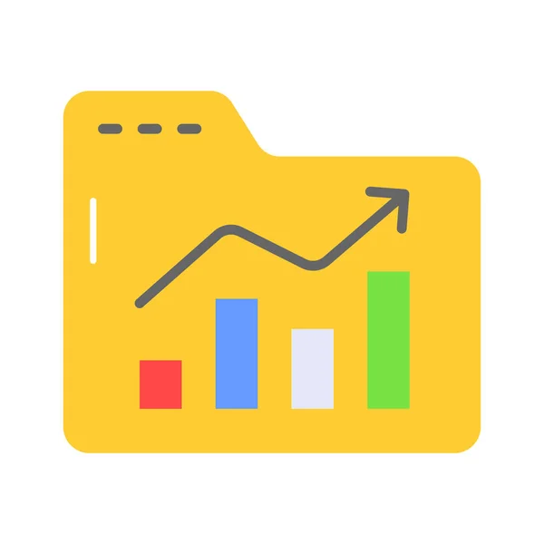 Bar Diagram Fil Mappe Angiver Begrebet Vektor Dataanalyse Trendy Stil – Stock-vektor